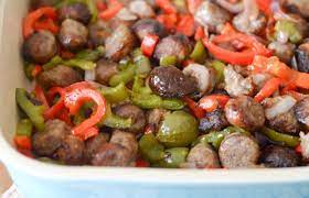 Air Fryer Bratwurst and Vegetables