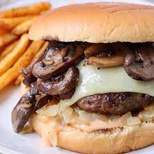 Mushroom Swiss Meltdown Burger
