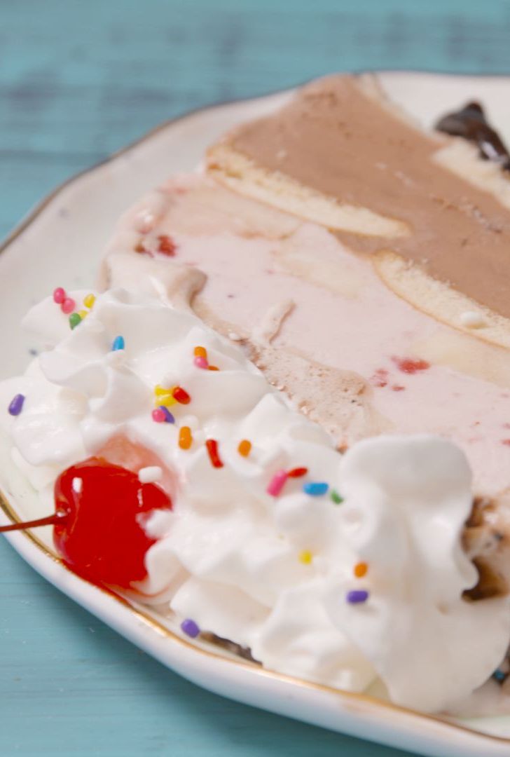 Banana Split Ice Cream Cake