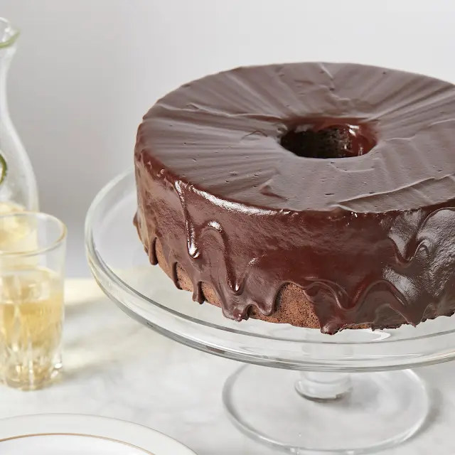 Chocolate Chiffon Cake with Chocolate Mocha Glaze