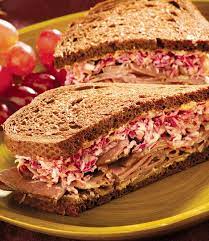 Corned Beef and Coleslaw on Pumpernickel