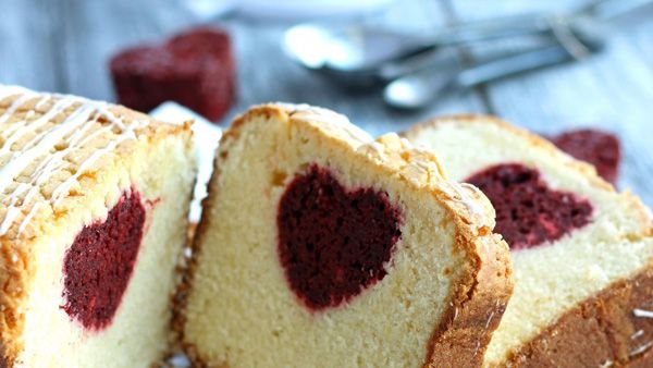 Cream Cheese Pound Cake with Red Velvet Center
