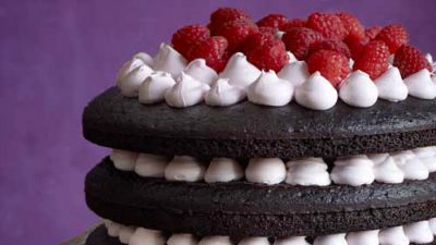 Dark Chocolate-Raspberry Layer Cake