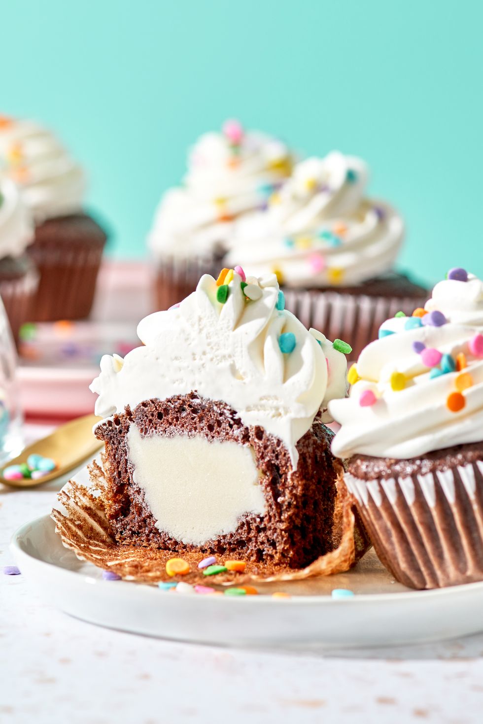 Ice Cream Stuffed Cupcakes