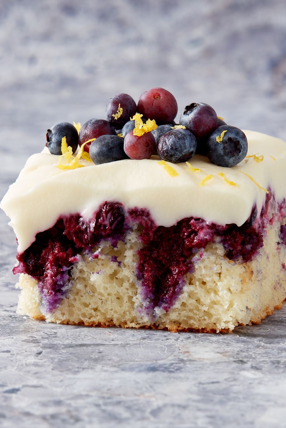 Lemon Blueberry Poke Cake