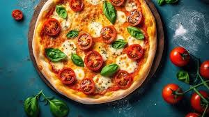 Rustic Basil and Tomato Margherita Pizza