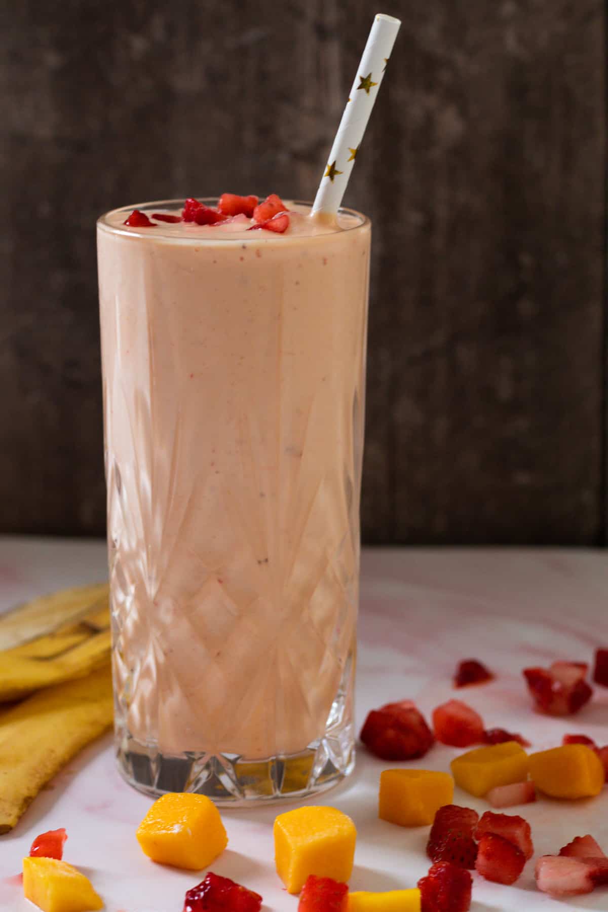 Banana Strawberry Mango Smoothie with Yogurt