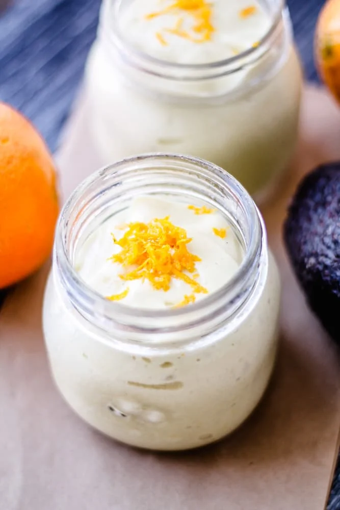 Creamy Orange Smoothie with Fresh Juice and Avocado