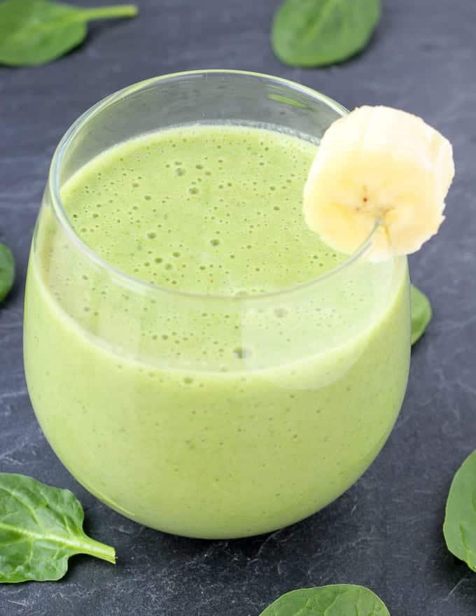 Low Calorie Peanut Butter Banana Spinach Smoothie