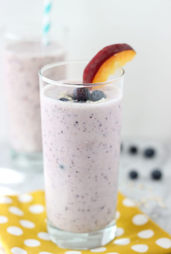 Peach Blueberry Oatmeal Smoothie