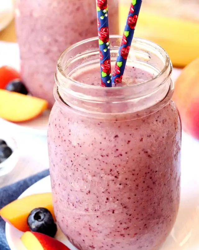 Peach, Blueberry and Banana Smoothie