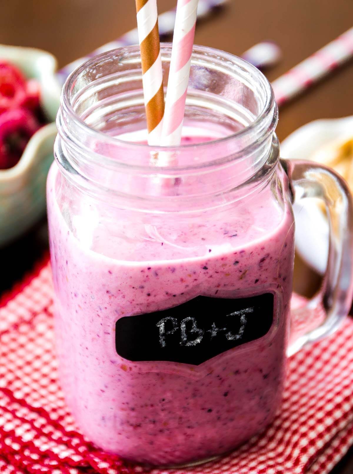 Peanut Butter and Jelly Protein Smoothie
