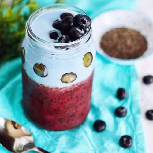 Triple Berry Chia Smoothie with Blue Spirulina